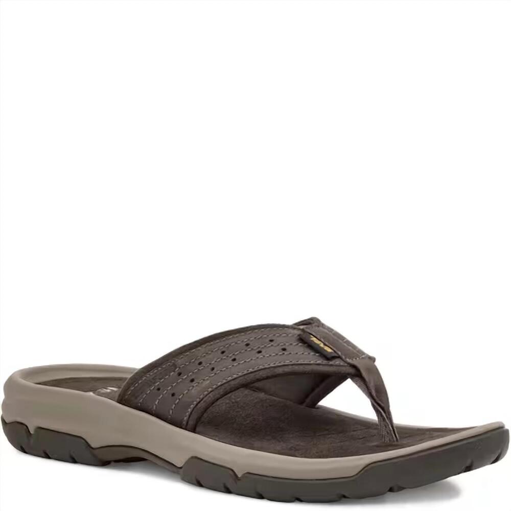 NEW TEVA men's langdon flip flops in walnut